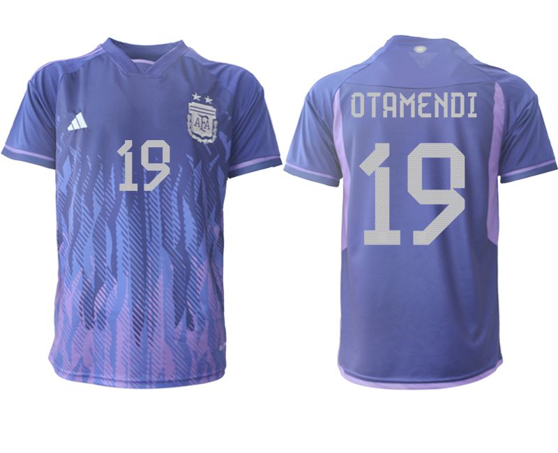 Men 2022 World Cup National Team Argentina away aaa version purple #19 Soccer Jerseys->argentina jersey->Soccer Country Jersey